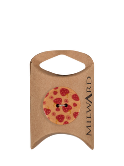 Milward 2 Hole Wood Strawberry Buttons, 25mm, Red, Pack of 5, Berry