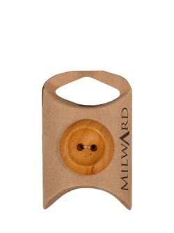 Milward 2 Hole Wood Rim Buttons, 26mm, Tan, Pack of 4, Wood