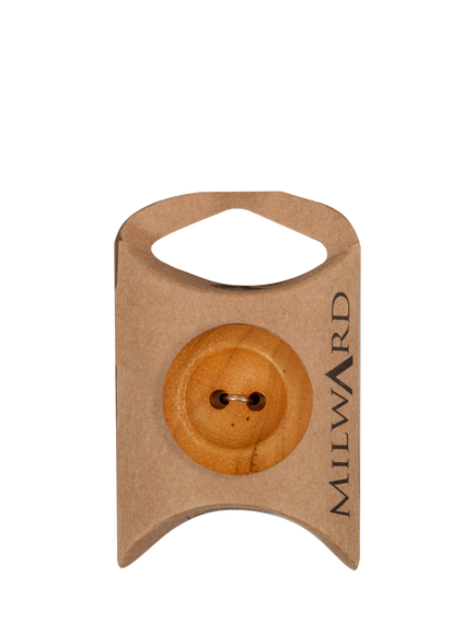 Milward 2 Hole Wood Rim Buttons, 26mm, Tan, Pack of 4, Wood