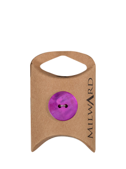 Milward 2 Hole Mother of Pearl Buttons, 20mm, Fuchsia, Pack of 4, Fuchsia