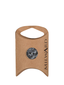 Milward 2 Hole Marbled Buttons, 15mm, Pack of 10, Black Marble
