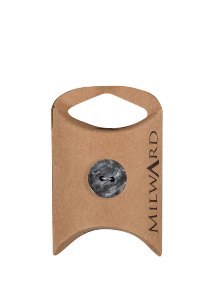 Milward 2 Hole Marbled Buttons, 15mm, Pack of 10, Black Marble