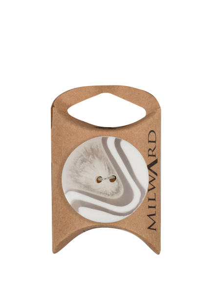 Milward 2 Hole Buttons, 34mm, Clear/Beige, Pack of 2, Beige