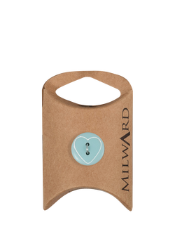 Milward 2 Hole Heart Buttons, 15mm, Pack of 9, Blue