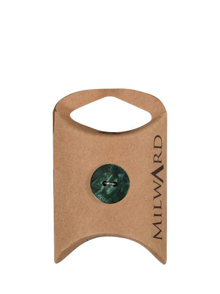 Milward 2 Hole Marbled Buttons, 15mm, Pack of 10, Army Green