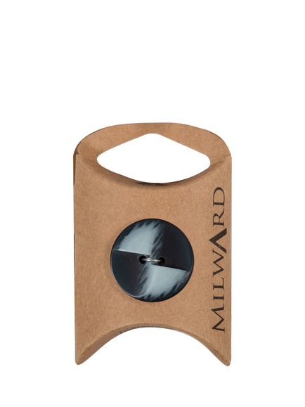 Milward 2 Hole Matte Buttons, 23mm, Navy/Black, Pack of 6, Blue