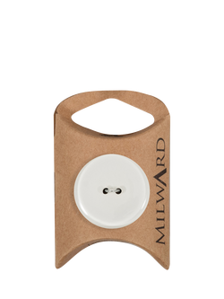 Milward 2 Hole Shiny Buttons, 28mm, White, Pack of 3, White