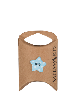 Milward 2 Hole Star Buttons, 20mm, Pack of 5, Blue