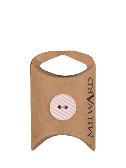Milward 2 Hole Stripe Buttons, 18mm, Pink, Pack of 4, Pink