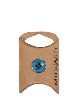 Milward 4 Hole Rim Buttons, 15mm, Pack of 6, Blue