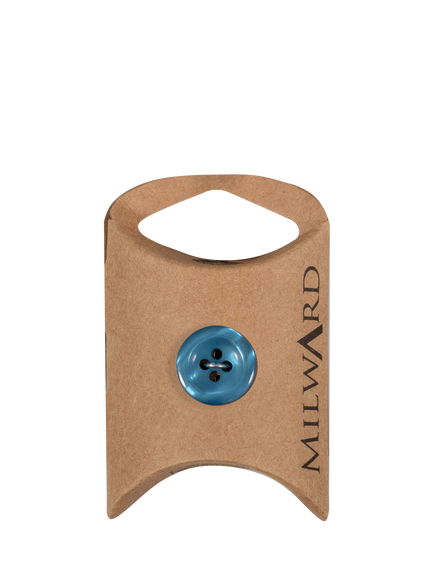 Milward 4 Hole Rim Buttons, 15mm, Pack of 6, Blue