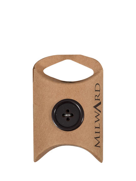 Milward 4 Hole Rim Buttons, 20mm, Pack of 6, Dark Brown