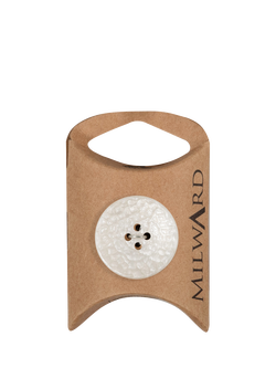 Milward 4 Hole Imitation Leather Buttons, 25mm, White, Set of 4, White
