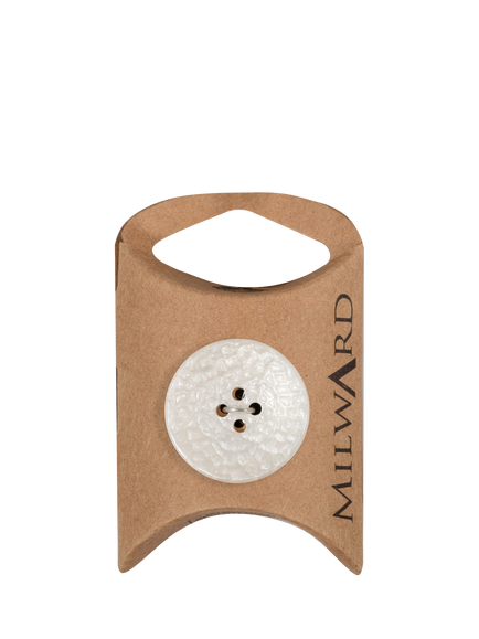 Milward 4 Hole Imitation Leather Buttons, 25mm, White, Set of 4, White