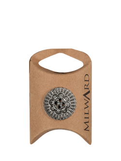 Milward 4 Metal Buttons, 22mm, Black/Silver, Pack of 5, Silver