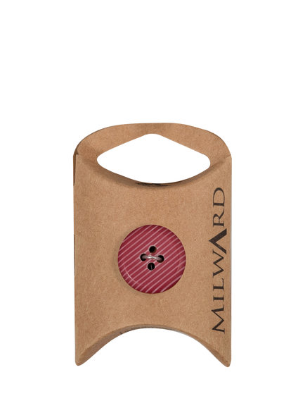 Milward 4 Hole Stripe Buttons, 19mm, Pack of 4, Red