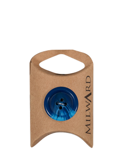 Milward 4 Hole Marble Rim Buttons, Blue, Pack of 3, Blue