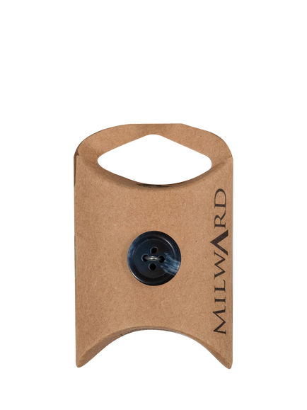 Milward 4 Hole Marble Buttons, 15mm, Blue, Pack of 10, Marble Blue