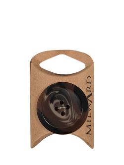 Milward 4 Hole Shiny Button, 33mm, Brown, Pack of 1, Brown