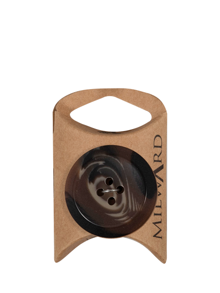 Milward 4 Hole Shiny Button, 33mm, Brown, Pack of 1, Brown