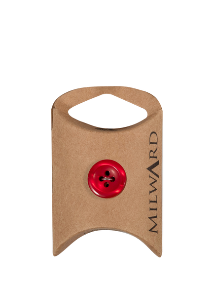 Milward 4 Hole Rim Buttons, 15mm, Pack of 6, Red