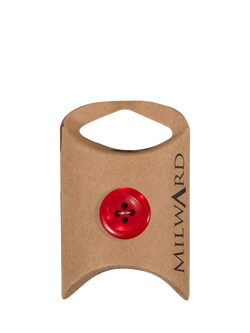 Milward 4 Hole Rim Buttons, 18mm, Pack of 4, Red