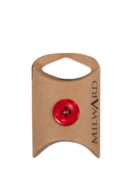 Milward 4 Hole Rim Buttons, 18mm, Pack of 4, Red