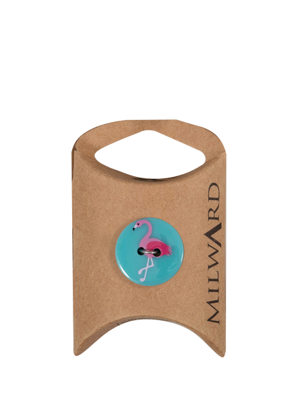 Milward Flamingo Buttons, 19mm, Blue, Pack of 6, Blue