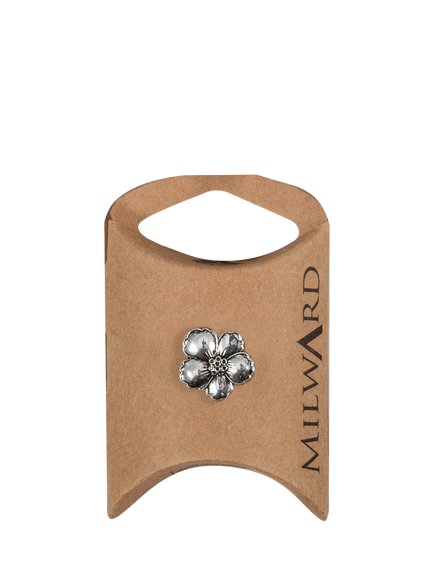 Milward Metal Flower Buttons, 15mm, Silver, Pack of 10, Silver