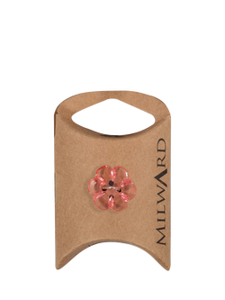 Milward Shank Flower Buttons, 18mm, Pack of 4, Pink