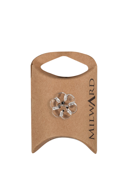 Milward Shank Flower Buttons, 18mm, Pack of 4, Clear