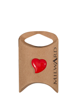 Milward Shank Heart Buttons, 18mm, Red, Pack of 5, Red