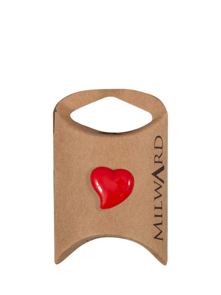 Milward Shank Heart Buttons, 18mm, Red, Pack of 5, Red