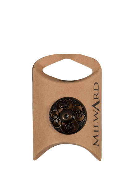 Milward Metal Shank Buttons, 25mm, Black/Gold, Pack of 5, Black/Gold