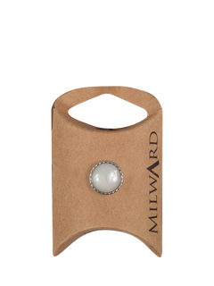 Milward Shank Silver Edge Buttons, 13mm, Pearl, Pack of 6