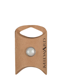 Milward Shank Silver Edge Buttons, 13mm, Pearl, Pack of 6, Pearl Silver