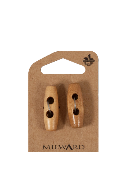 Milward Wood Duffel Toggle Buttons, 30mm, Pack of 2, Wood