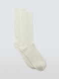 John Lewis Wool Blend With Cashmere Socks, Ivory