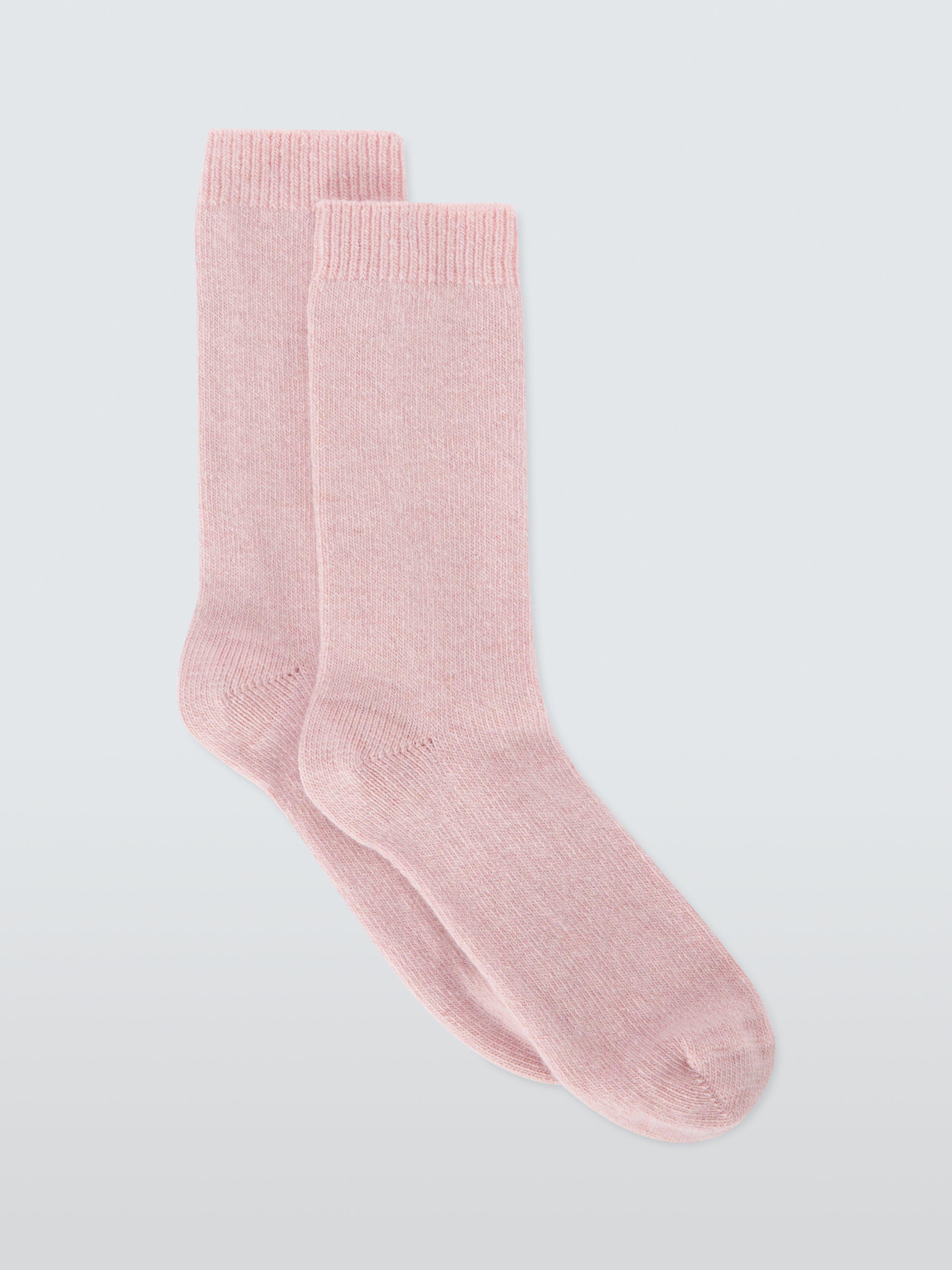 John Lewis Wool Blend With Cashmere Socks, Pink