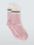 John Lewis Fair Isle Wool Cashmere Blend Ankle Socks, Pink