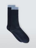 John Lewis Wool Blend With Cashmere Ankle Socks, Navy/Blue