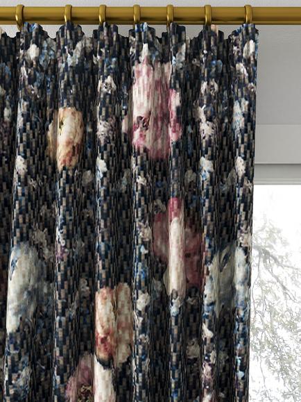 Clarke & Clarke Camile Made to Measure Curtains or Roman Blind, Blush/Charcoal - view 2, Blush/Charcoal