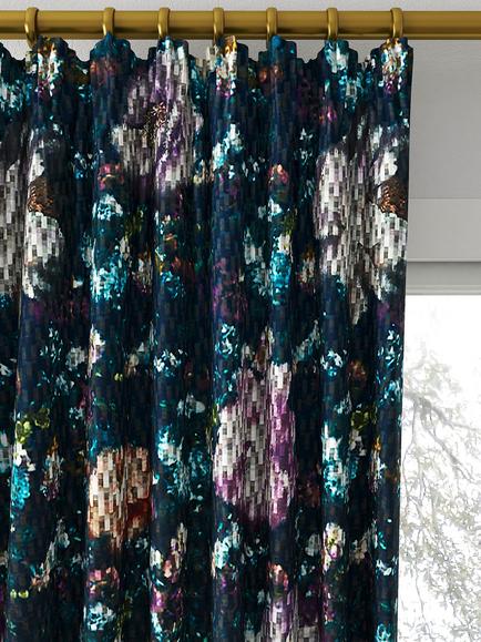Clarke & Clarke Camile Made to Measure Curtains or Roman Blind, Midnight - view 2, Midnight