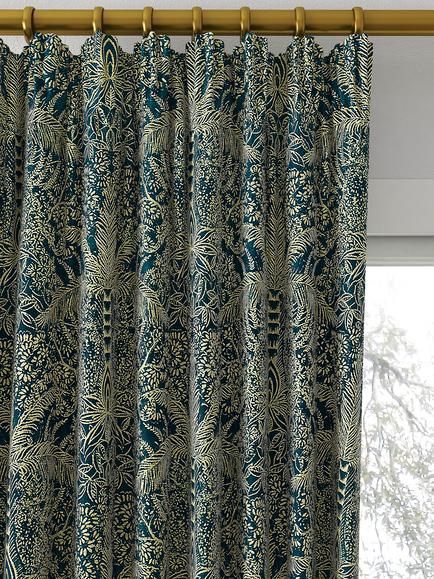 Clarke & Clarke Leopardo Made to Measure Curtains or Roman Blind, Kingfisher - view 2, Kingfisher