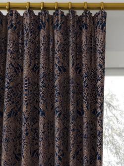 Clarke & Clarke Leopardo Made to Measure Curtains or Roman Blind, Midnight/Copper - view 2, Midnight/Copper