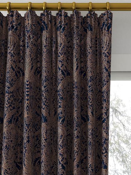 Clarke & Clarke Leopardo Made to Measure Curtains or Roman Blind, Midnight/Copper - view 2, Midnight/Copper