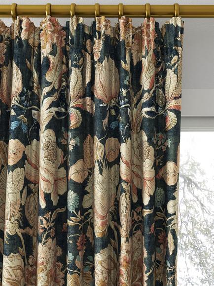 Clarke & Clarke Sissinghurst Made to Measure Curtains or Roman Blind, Midnight/Spice - view 2, Midnight/Spice