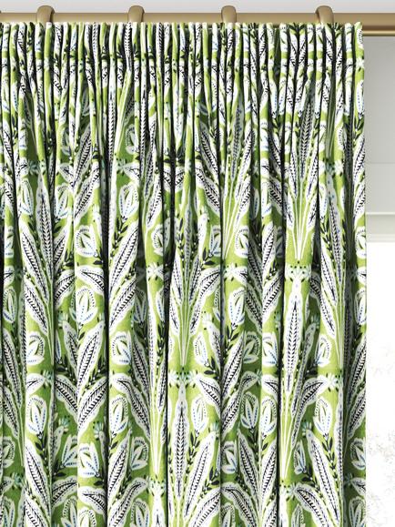 Clarke & Clarke Attingham Made to Measure Curtains or Roman Blind, Cobalt/Green - view 2, Cobalt/Green