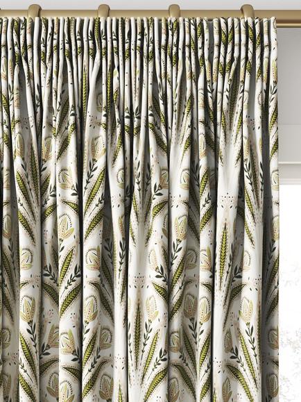 Clarke & Clarke Attingham Made to Measure Curtains or Roman Blind, Sage/Blush - view 2, Sage/Blush