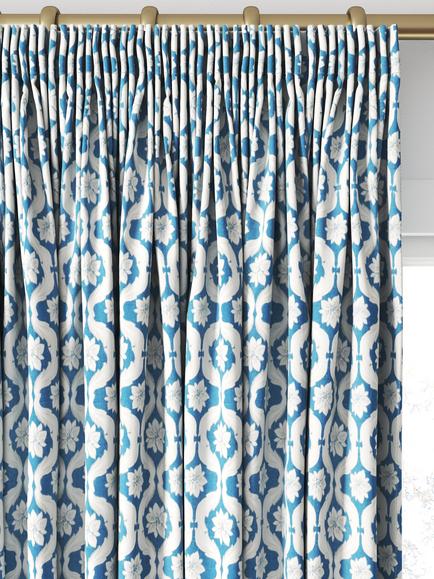 Clarke & Clarke Giverny Made to Measure Curtains or Roman Blind, Cobalt - view 2, Cobalt